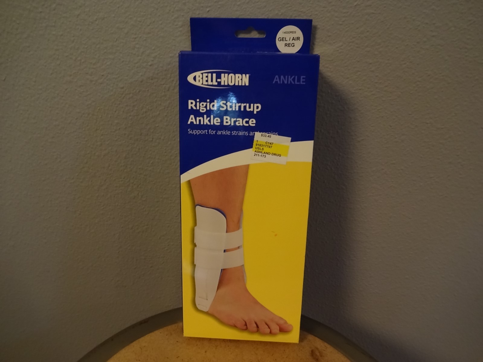 Bell Horn Air/Gel Rigid Stirrup Ankle Brace Regular Large NEW