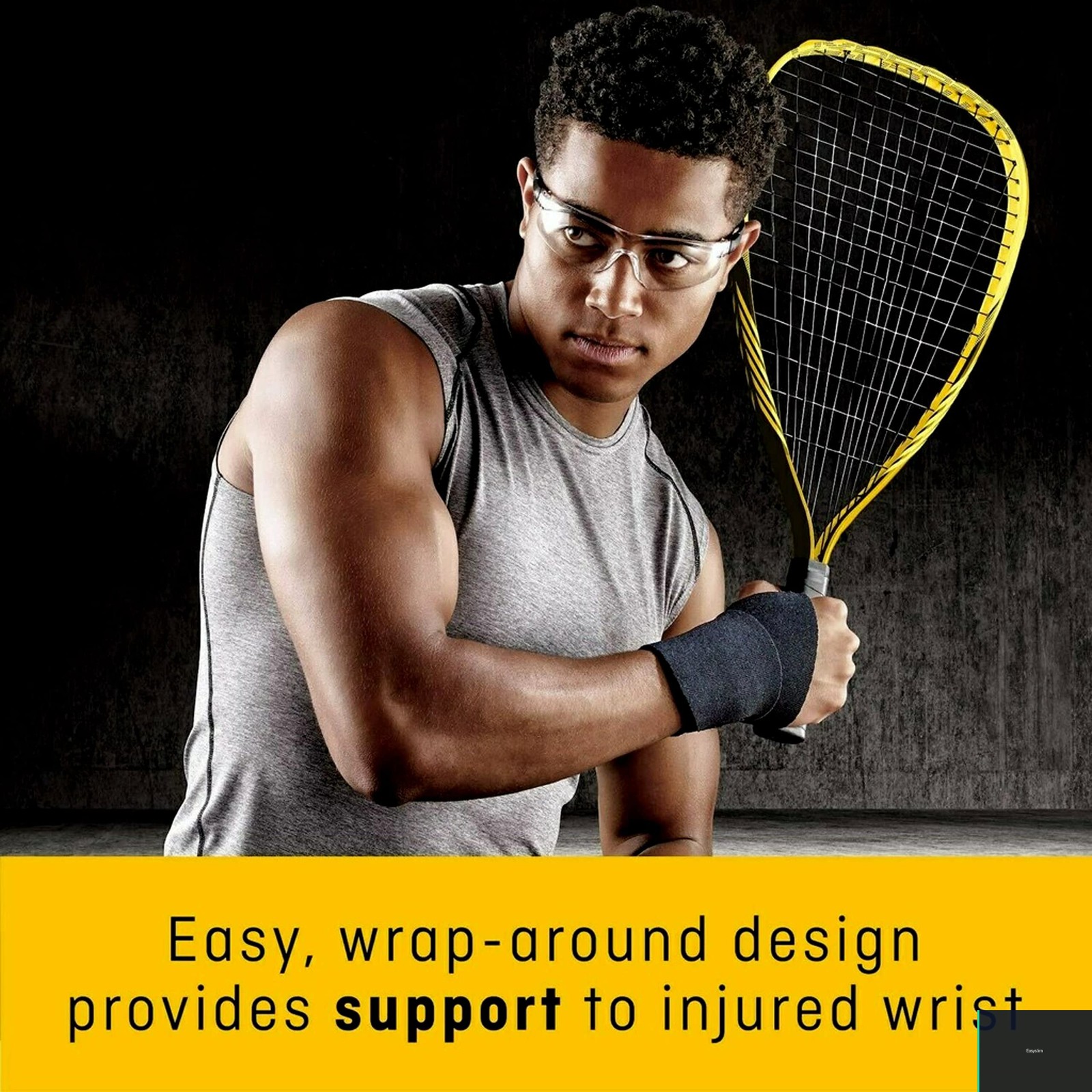 Wrist Support Brace, Adjustable Neoprene Compression, Black, Sports