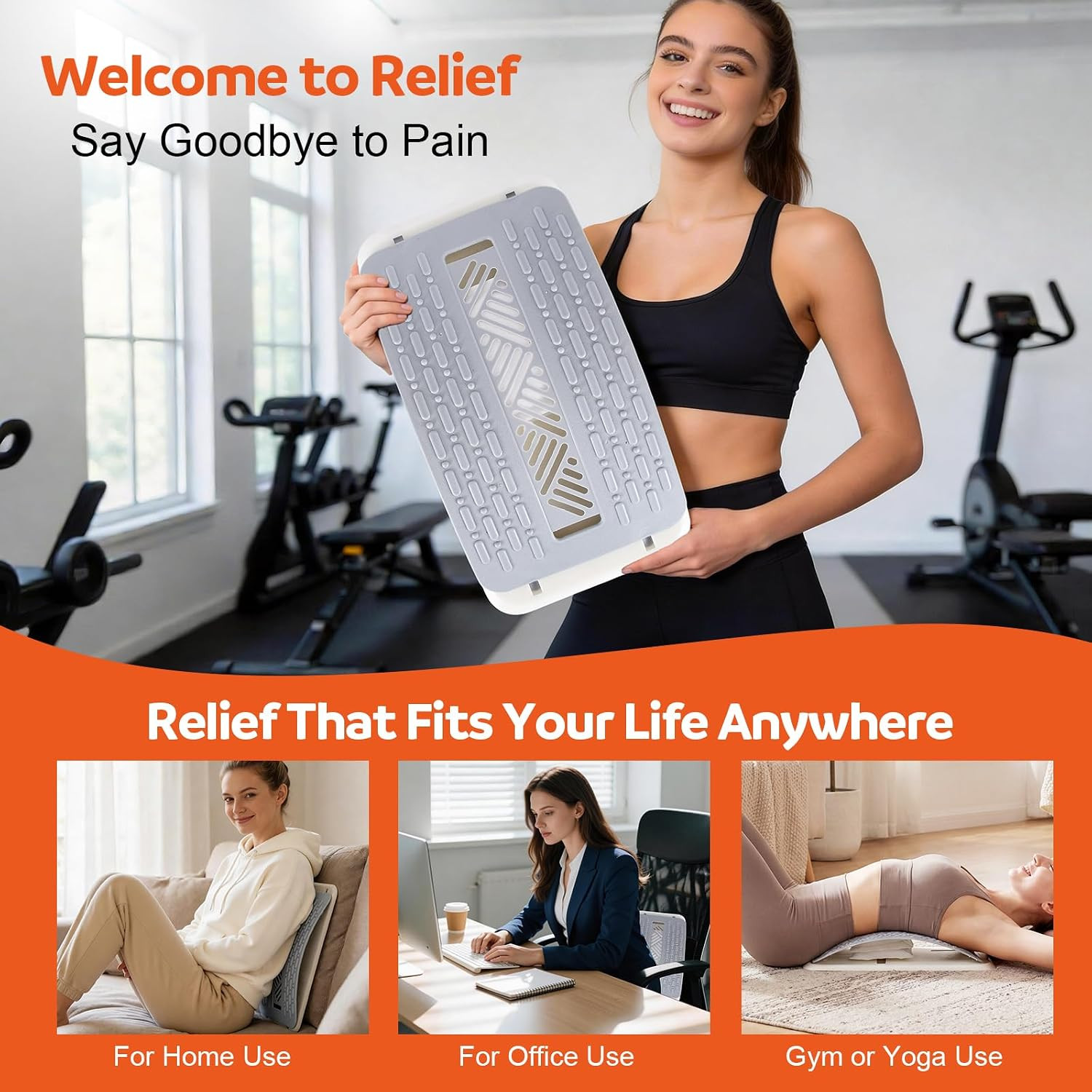 Inflatable Back Stretcher for Lower Back Pain Relief, Adjustable Airbag Lumbar T