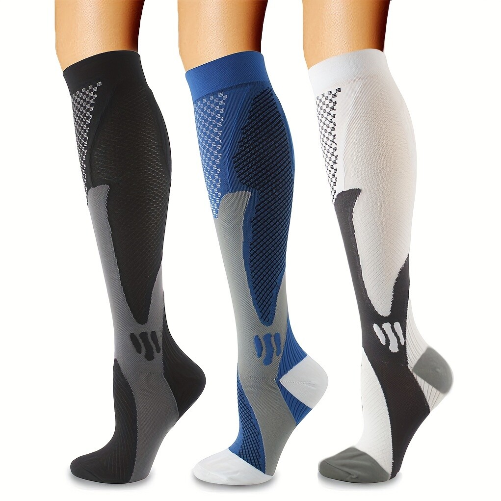 1 Pair Men Women Compression Socks Sports Over The Calf Knee High Crew Stockings