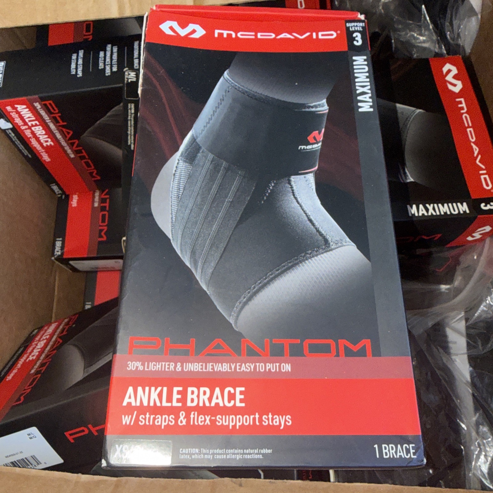 New! McDavid phantom ankle brace W/strap flex stay level 3 XSmall 7.5”-8.5”