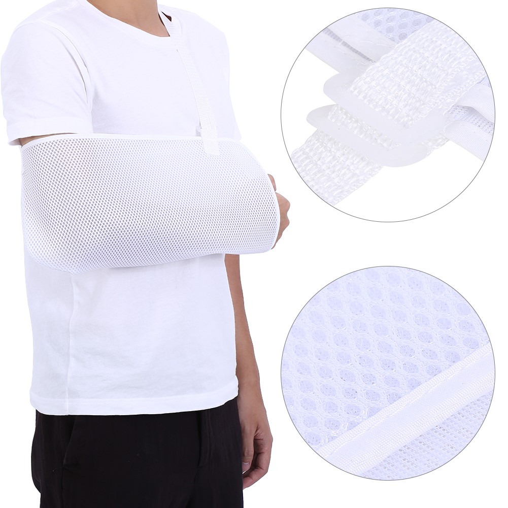 Adjustable Breathable Arm Sling Shoulder Immobilizer (White)