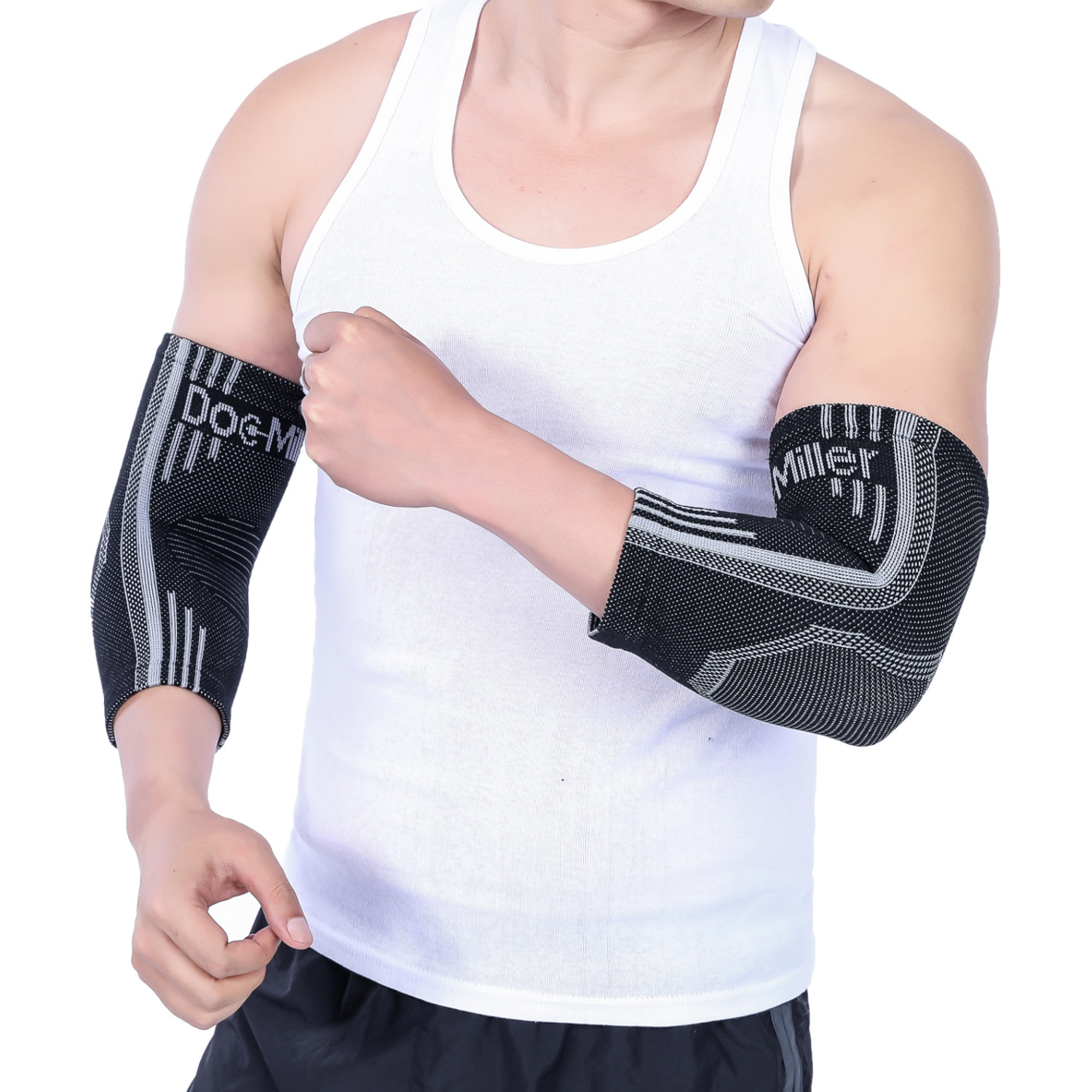 Doc Miller Elbow Compression Brace Sleeve Arm & Elbow Support Pain Relief GRAY