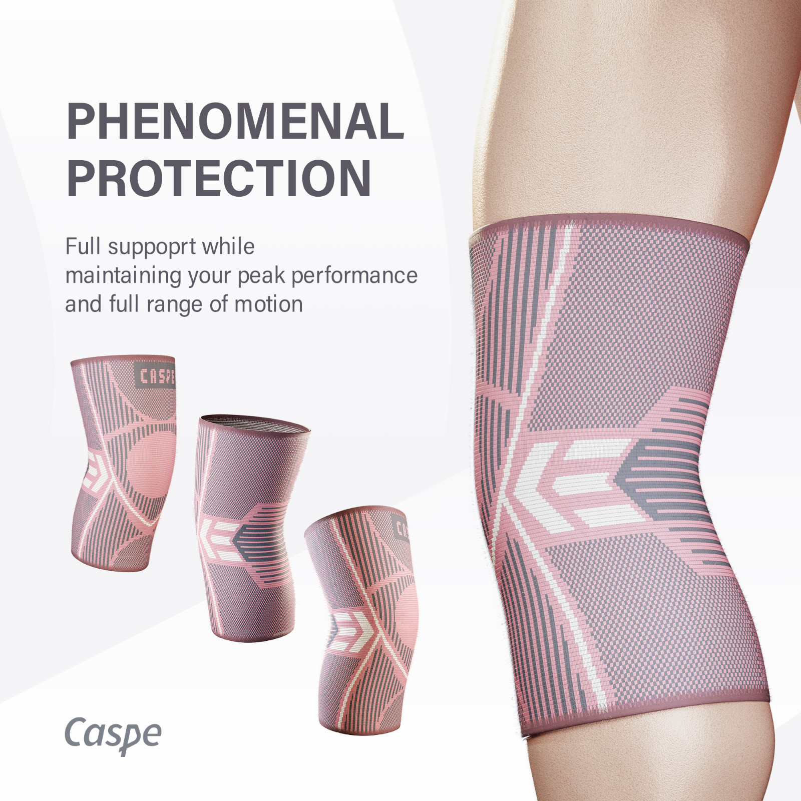 Caspe 2pcs Knee Sleeves Compression Brace Support Sport Joint Injury Pain Relief