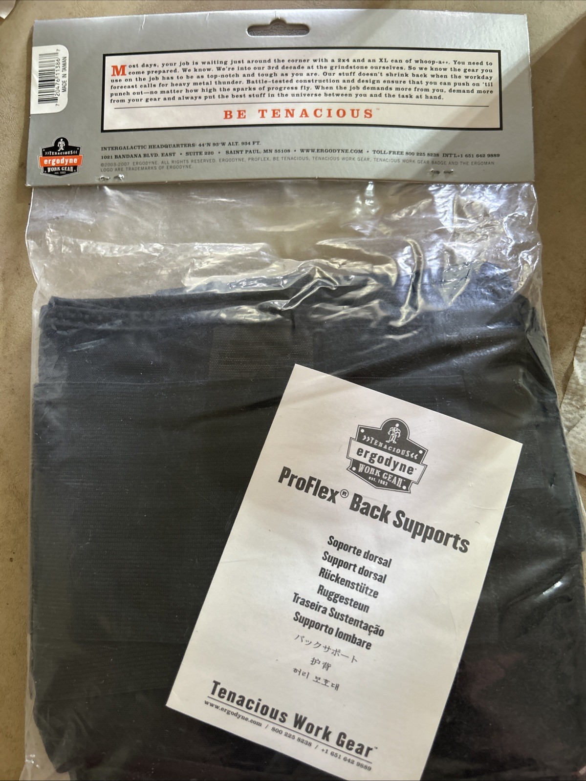 Ergodyne Proflex Standard Back Support XL 38″-42″ Waist 97-107cm