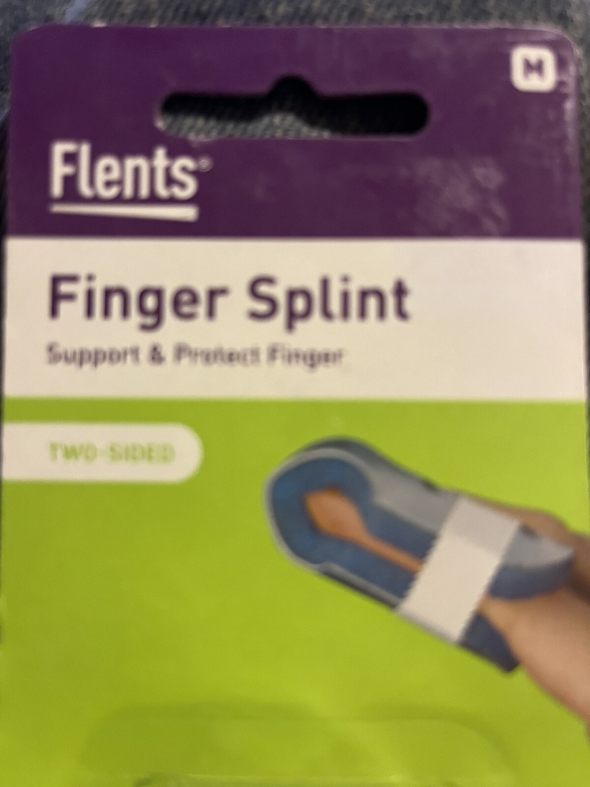 Flents Finger Two-Sided Splint Supports And Protects Injured Medium Finger Blue
