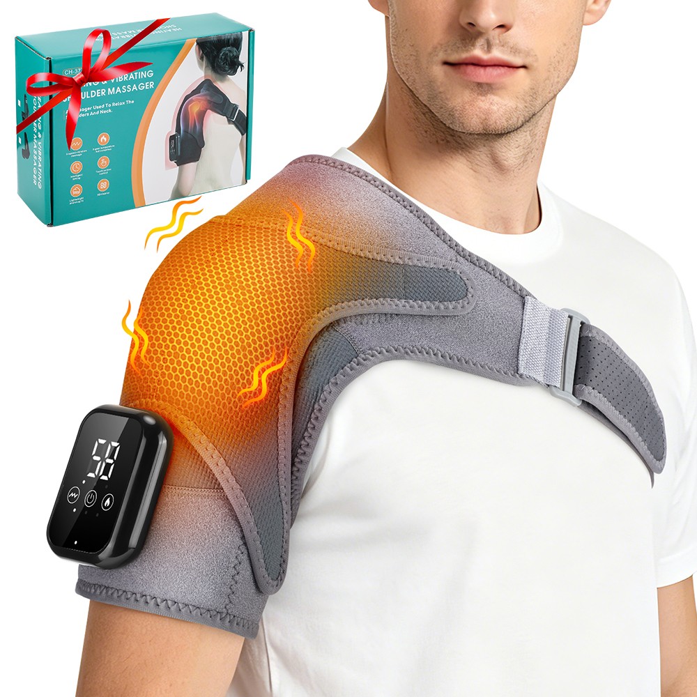 Heating Vibration Shoulder Wrap Electric Cordless Vibration Massage Heated Brace