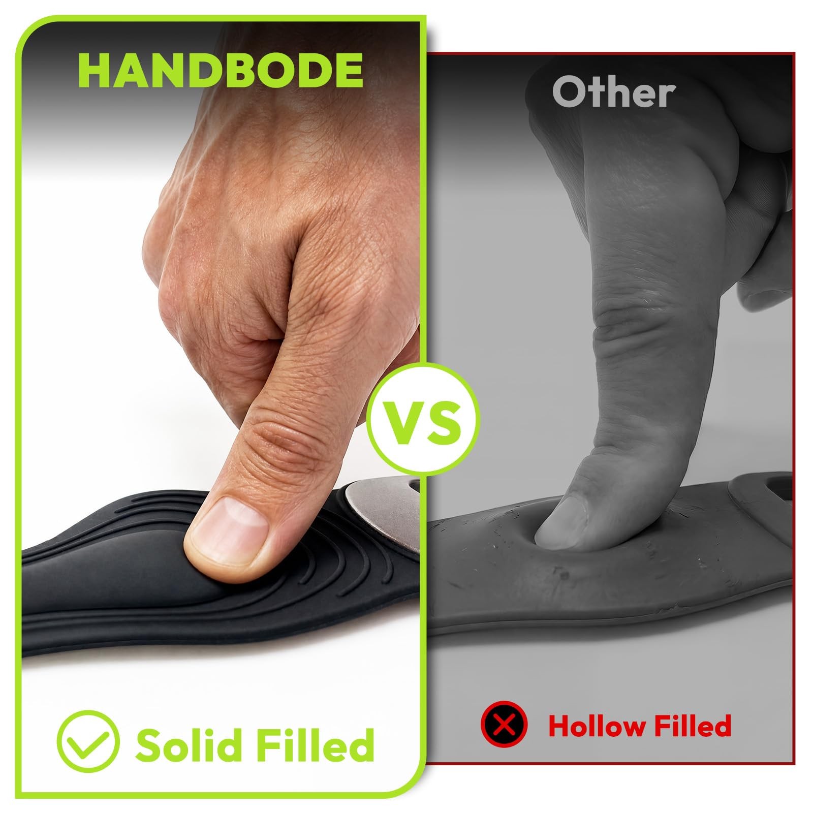 HANDBODE Patellar Tendon Support Strap, Black, 1 PC Silicone Patella Strap