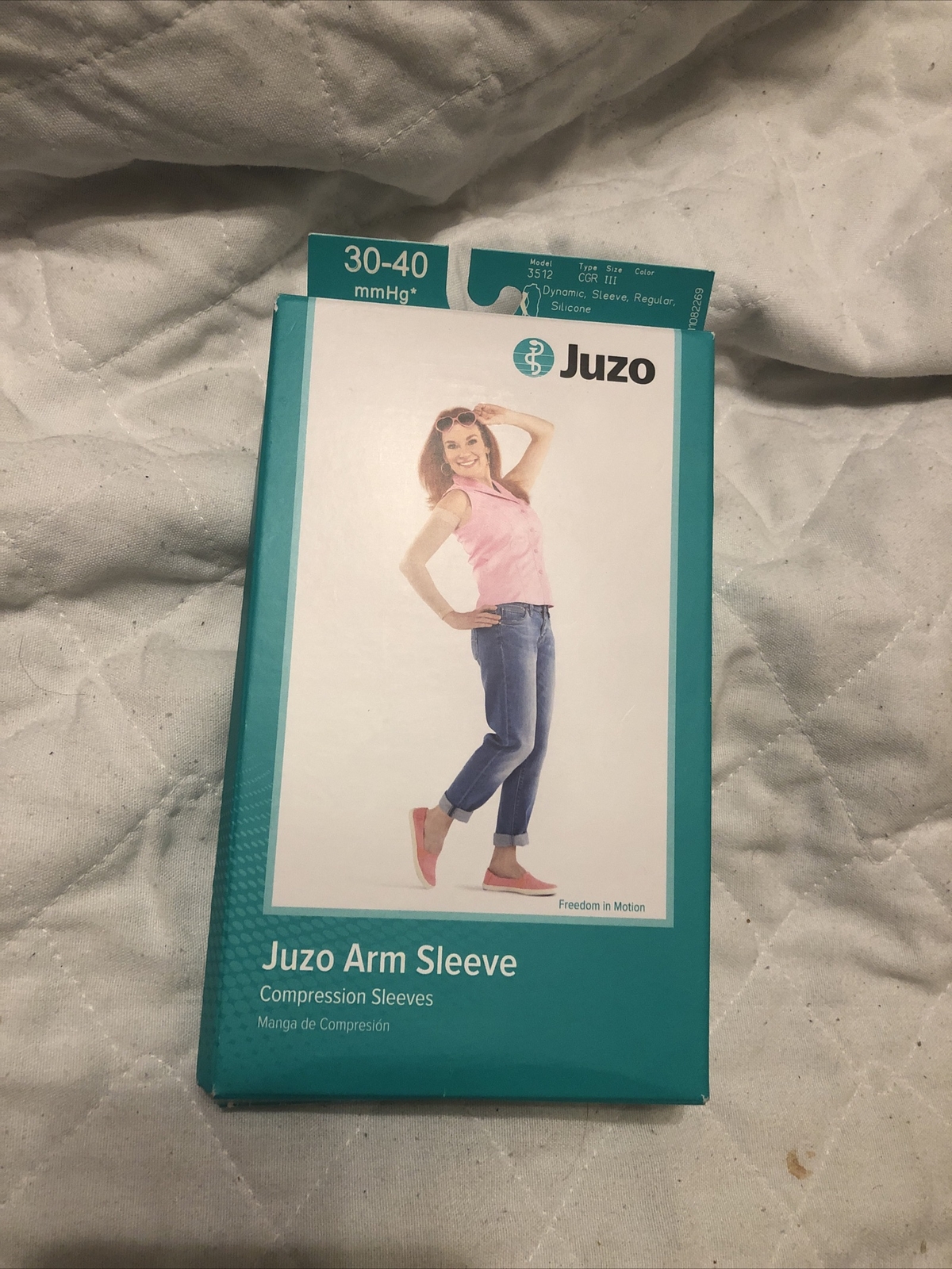Juzo 3512 Arm Sleeve W Strap 30-40mm Hg Silicone Band Tan III M Compression FS
