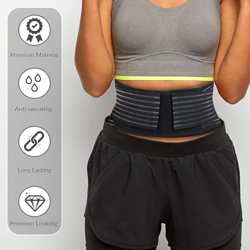 Back Support with Magnet, Tourmaline Back Brace for Lower Pain Medium Black-2
