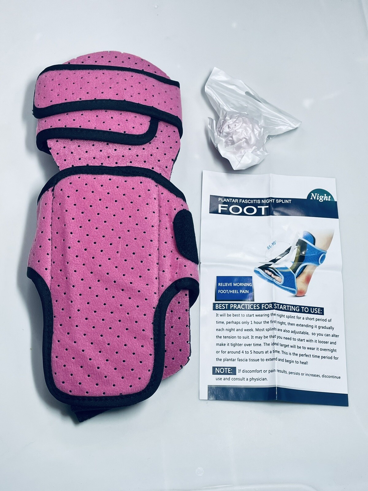 🆕 Pink Plantar Fasciitis Night Splint Foot Drop Ankle Brace Support, Adjustable