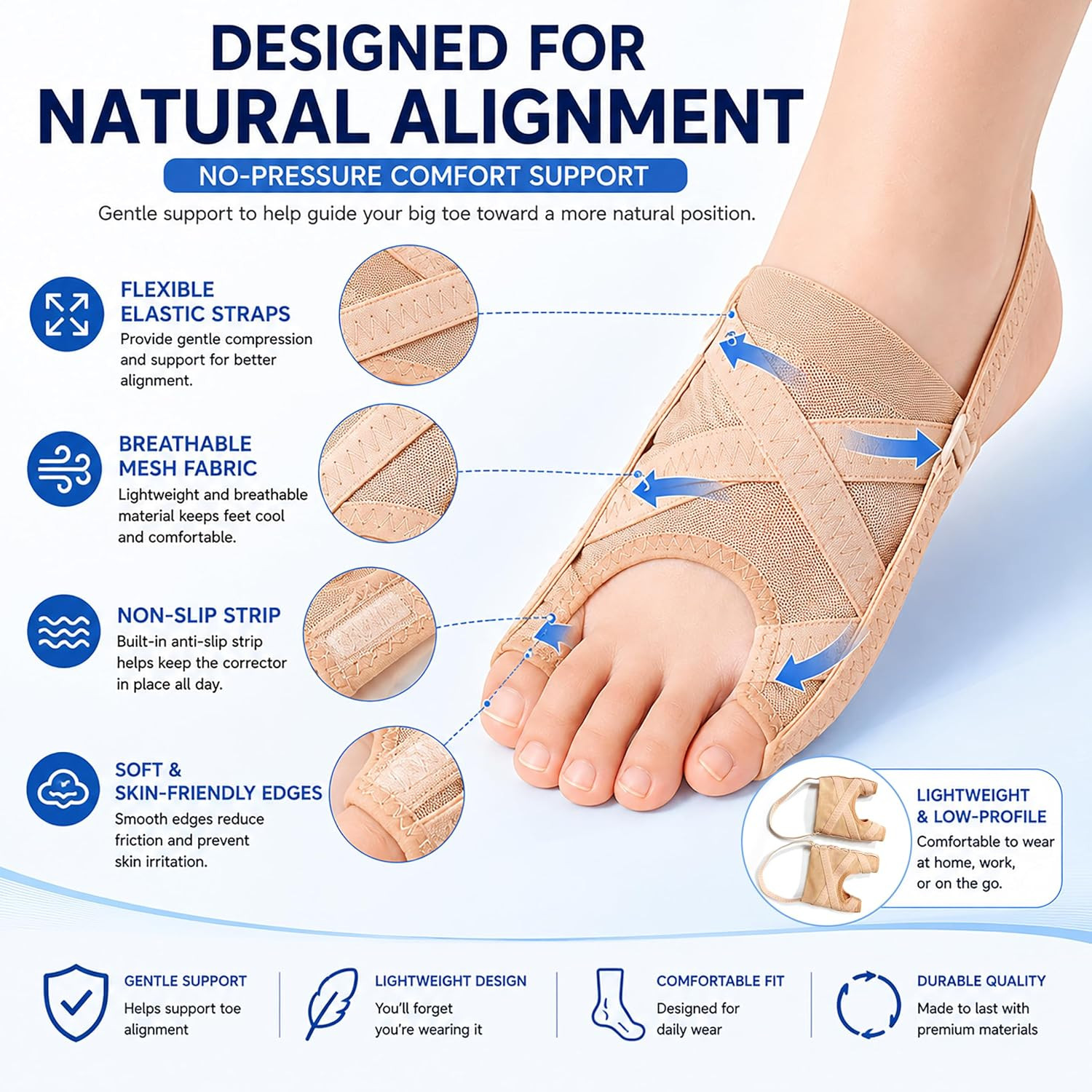 Adjustable Bunion Corrector Sleeve, Bunion Support for Men & Women, Breathable H