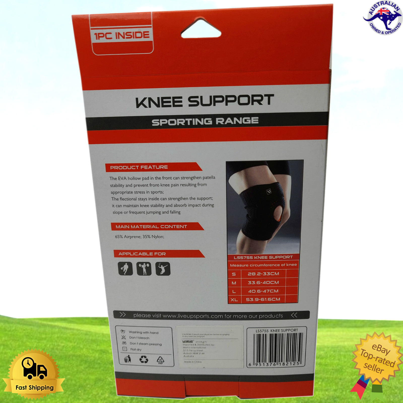 Knee Support Brace Compression Airprene Nylon Sprains Flectional EVA Hollow Pad