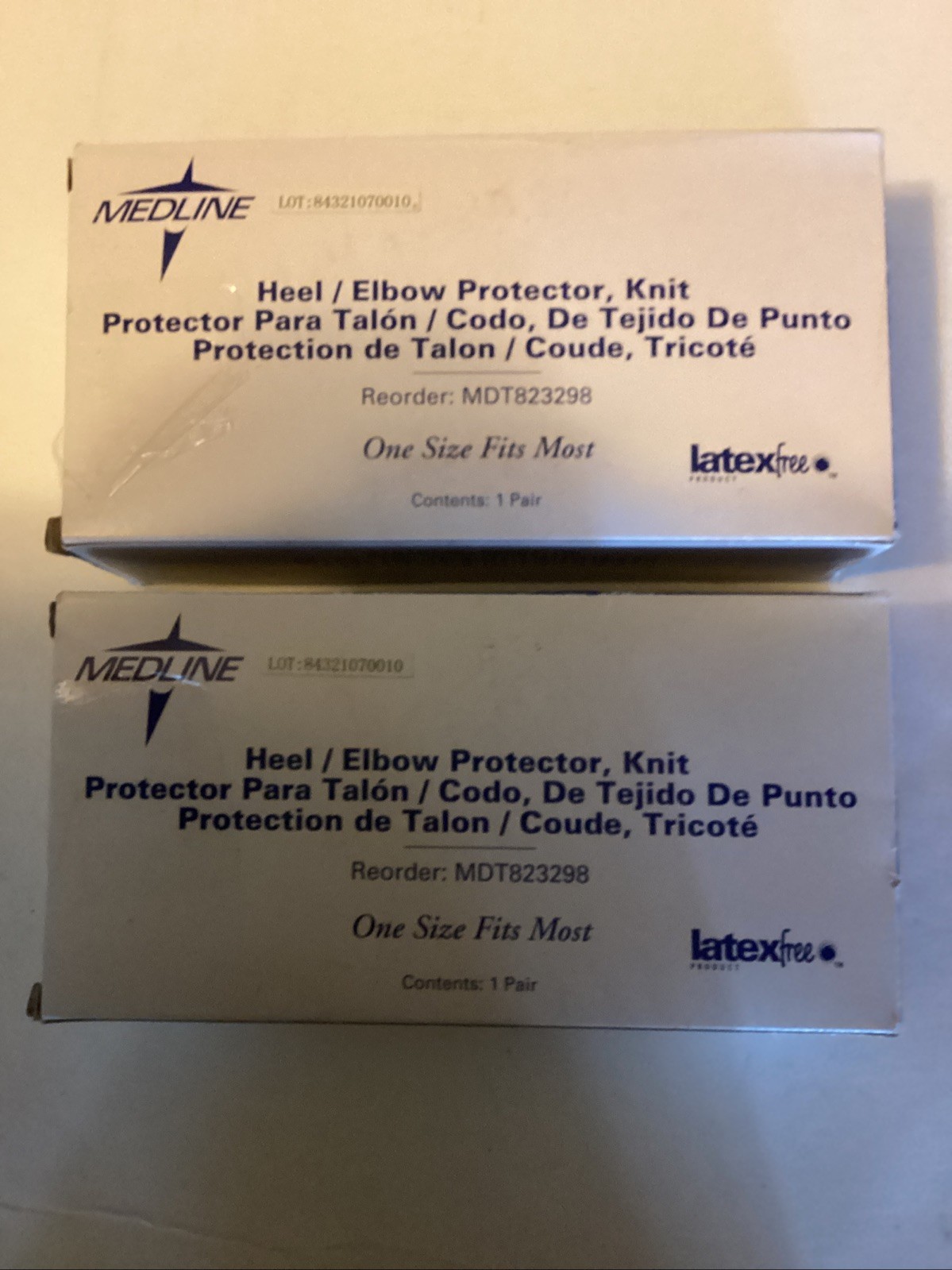 2 Pair Medline Knit Heel Elbow Protector MDT823298 One Size Fits Most Latex Free