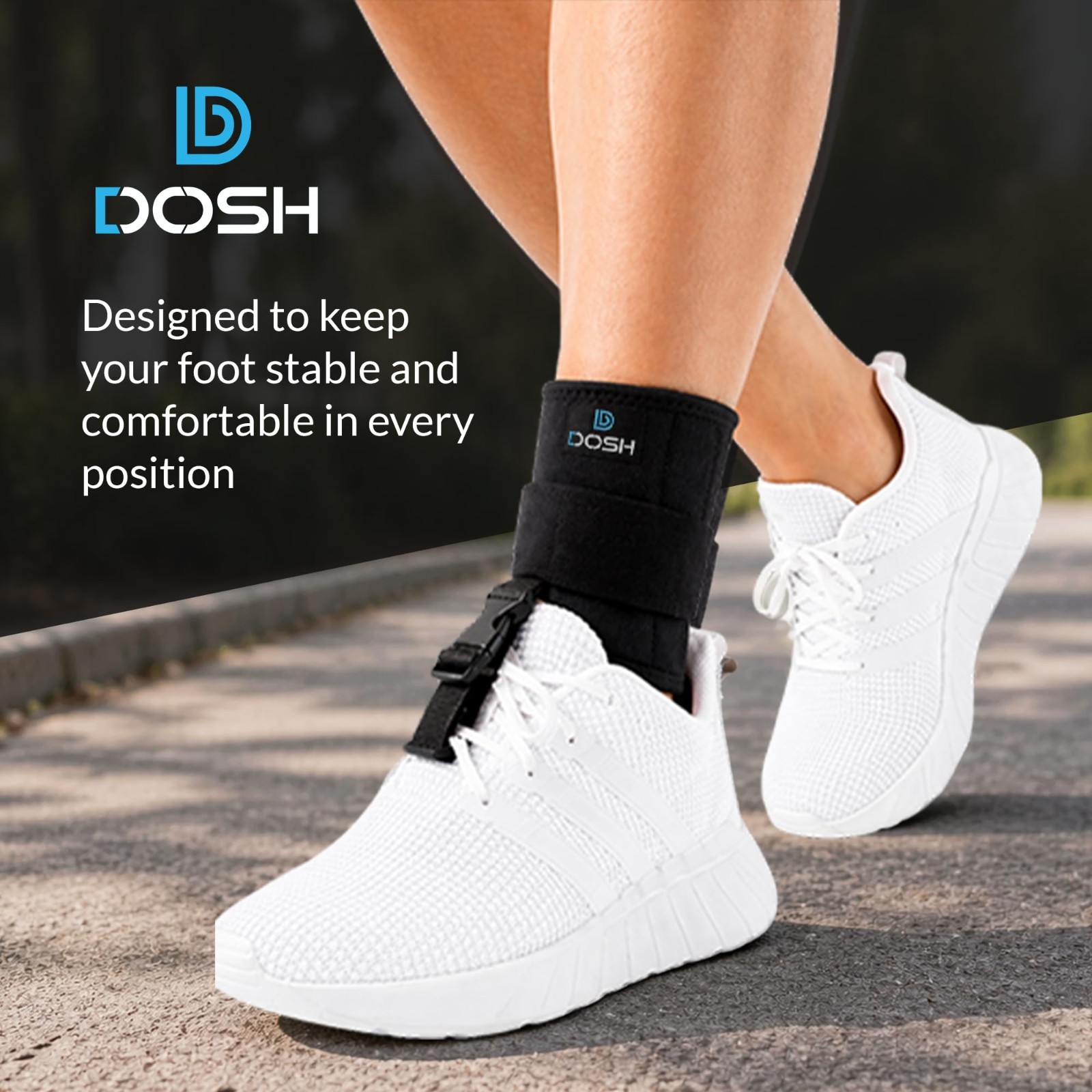 Foot Drop Brace for Walking – AFO Ankle Support – Unisex Adjustable Black