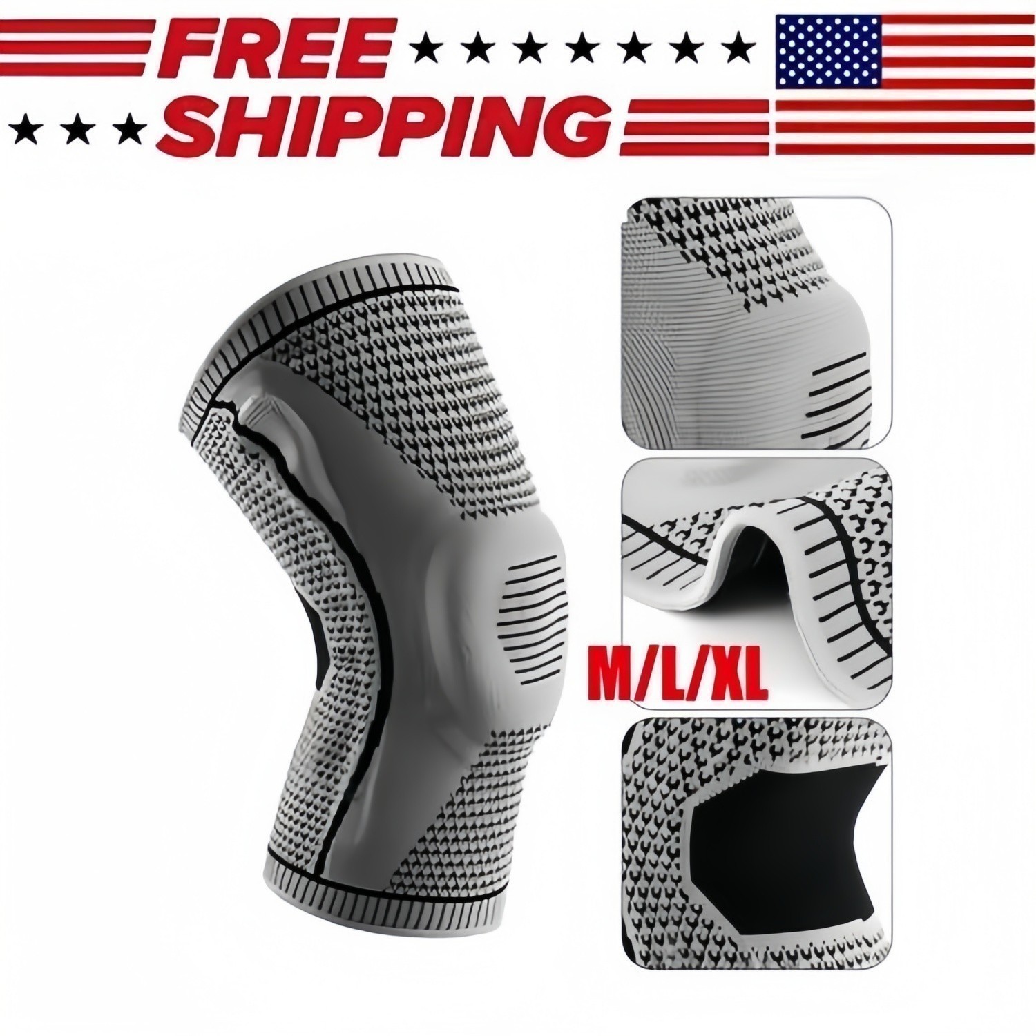 Knee Sleeve Compression Brace Support For Sport Joint Pain Arthritis Relief NEW