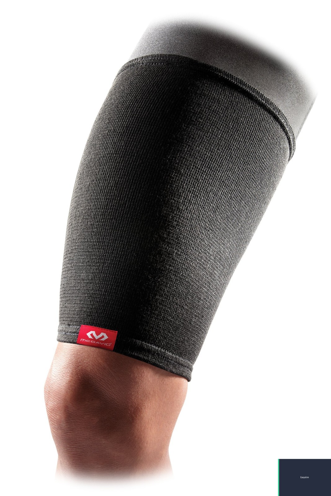Black Thigh Sleeve with Elastic Support, Large, Polyester Nylon Material