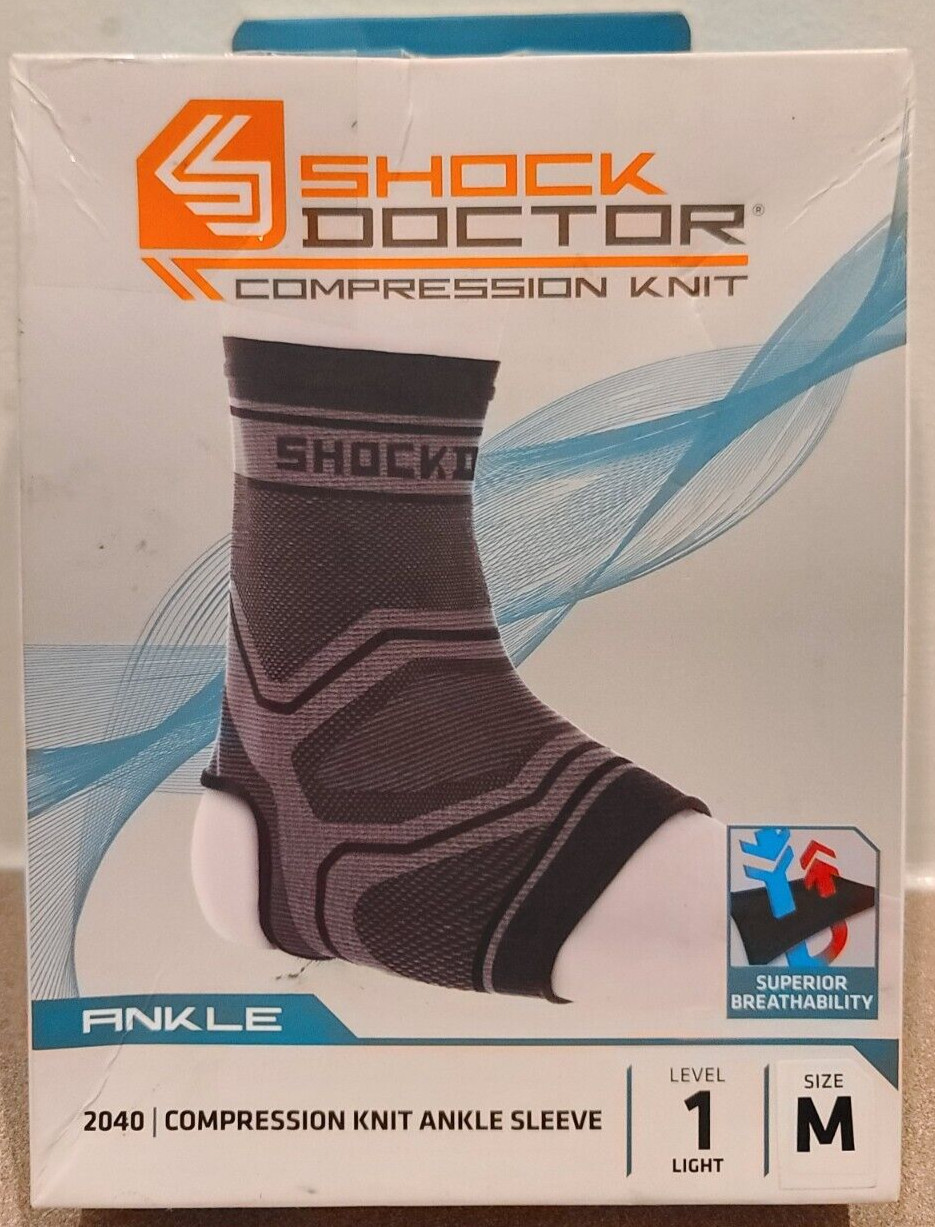Shock Doctor 2040 Compression Knit Ankle Sleeve Support Level 1 Light- Medium