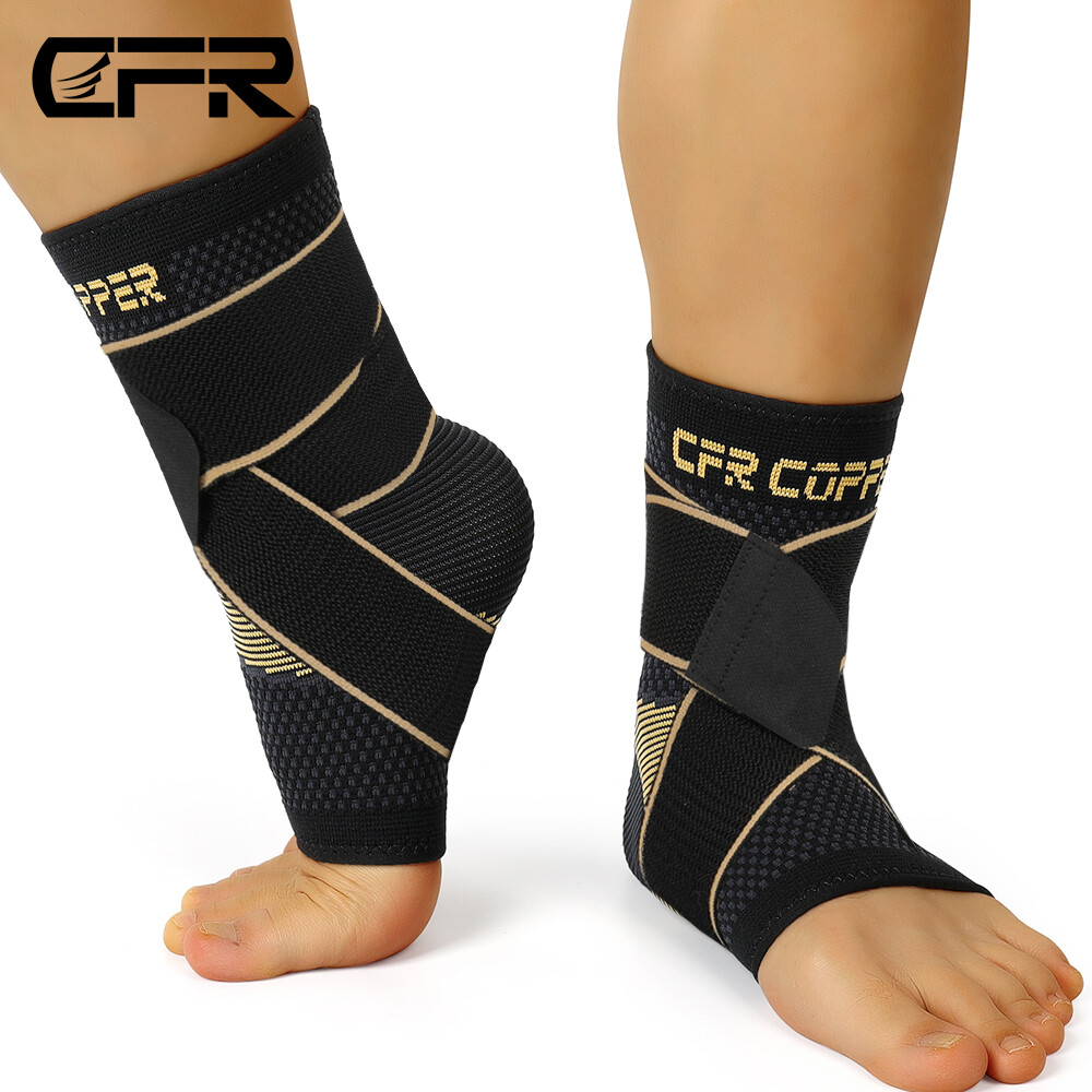 Copper Ankle Brace Support Compression Sleeve Plantar Fasciitis Foot Wrap CFR