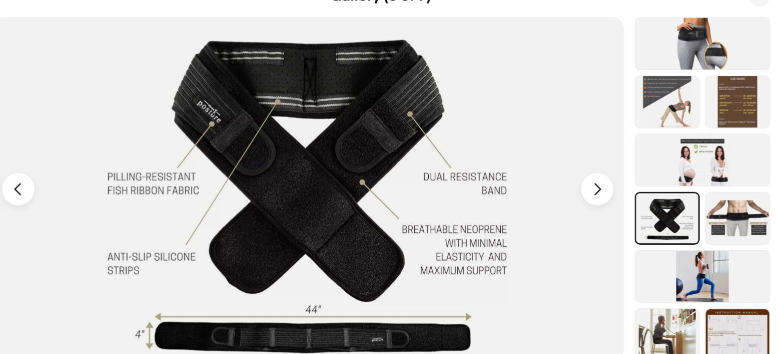 Sacroiliac Hip Belt for Women and Men That Regular (Hip Size 32″- 45″) Black