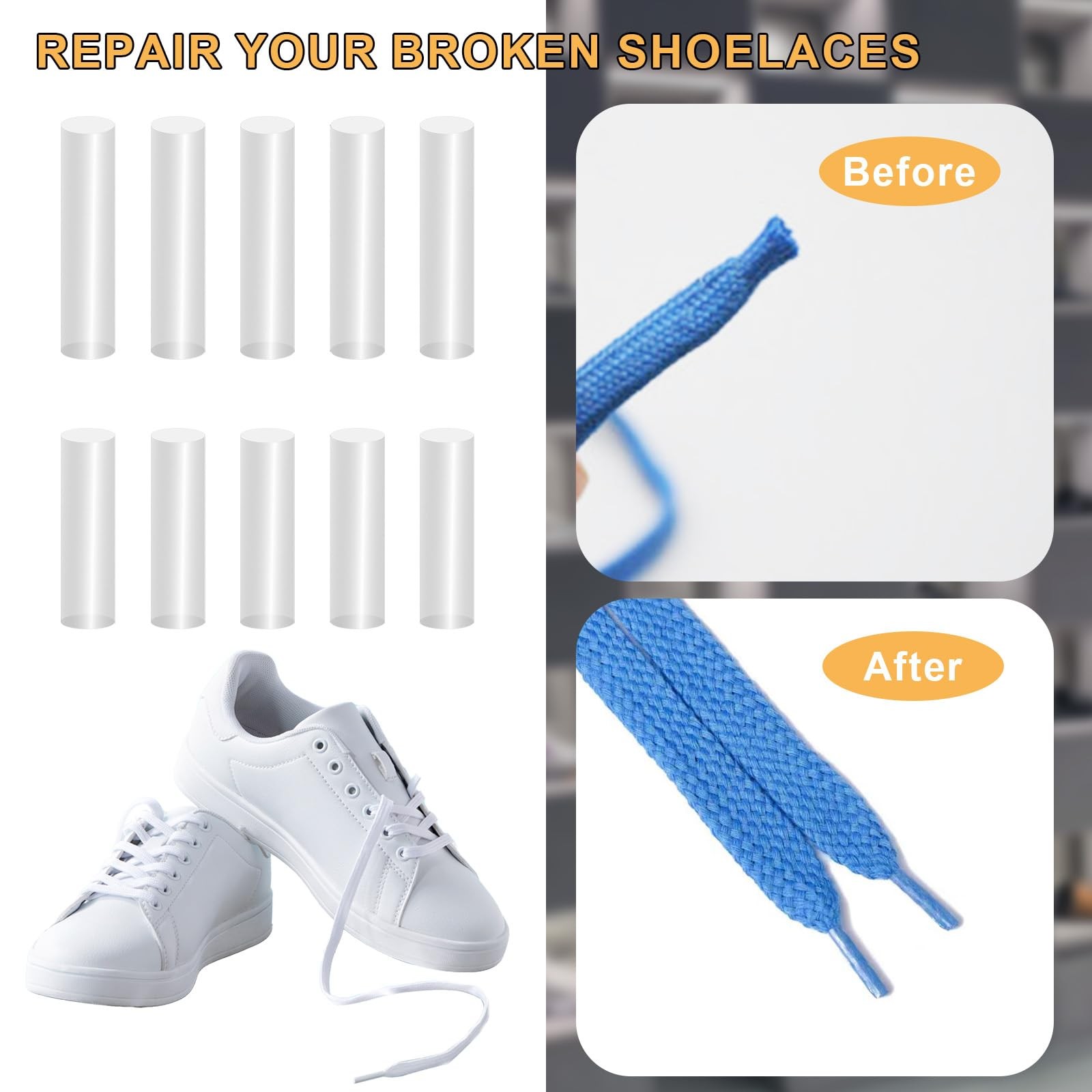 50 Pcs Clear Shoe Lace End Tips Sneaker Shoe Lace Repair Aglet Tips