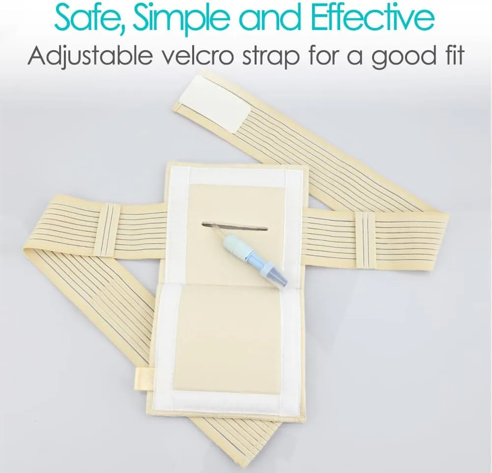 2 Pack Feeding Tube Belt G Tube Holder Protective Breathable Beige With Slit New