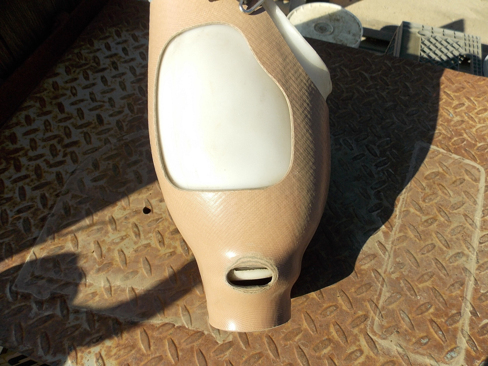 prosthetic leg socket INSIDE 6 3/4 wide at widest INSIDE 11 5/8 tall at tallest