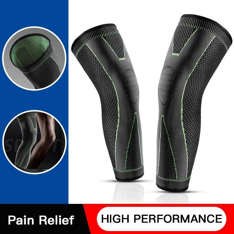 Drop Ship From USA Mumian Elasticity Long Knee Protector Brace Leg Sleeve Knee P