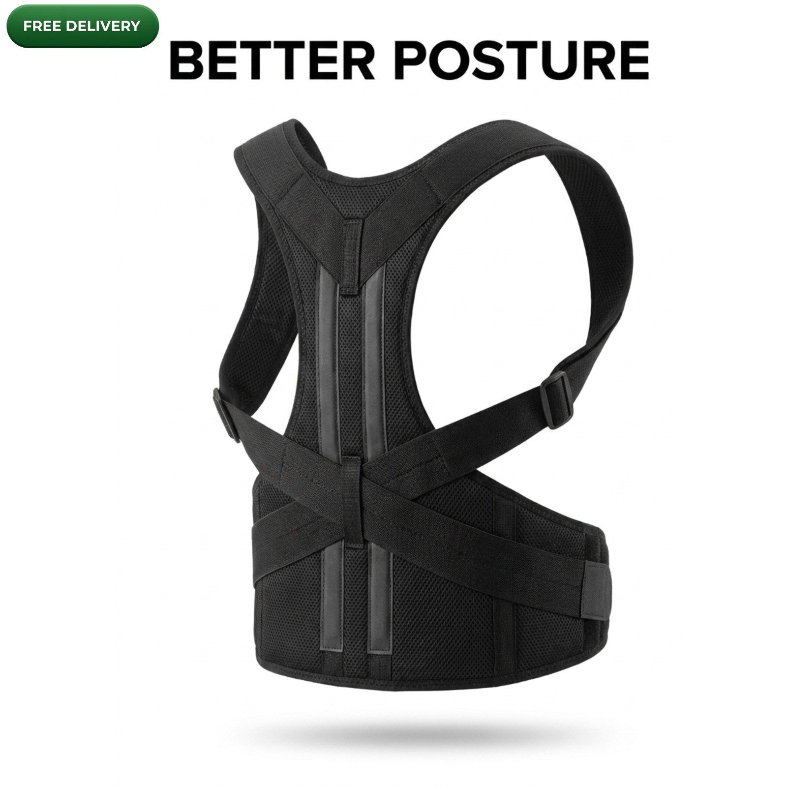 Posture Corrector Adjustable Back Brace Shoulder Support Back Straightener M