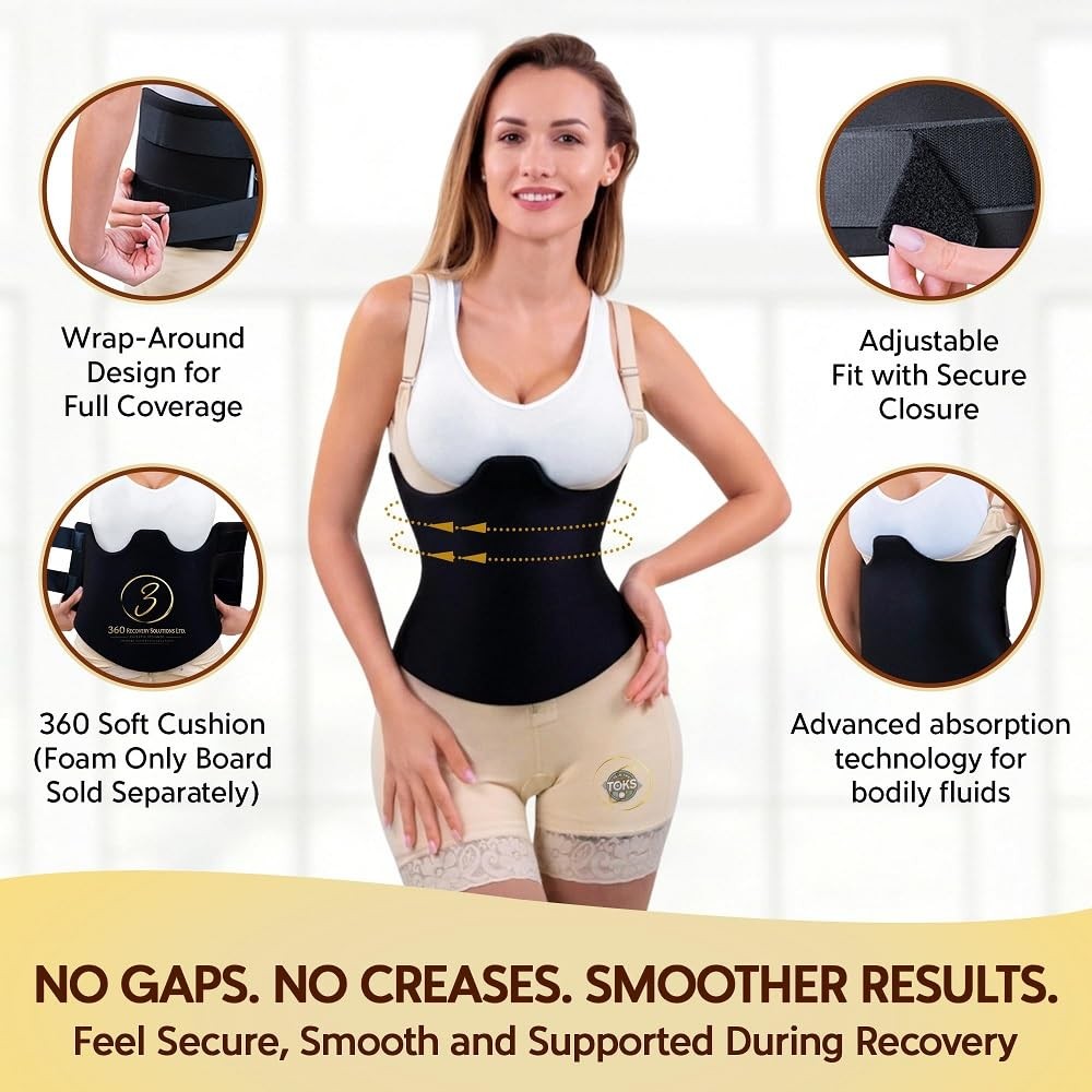Talk the Toks S2300 360 Lipo Foam Wrap Around Tummy Tuck Binder – Large