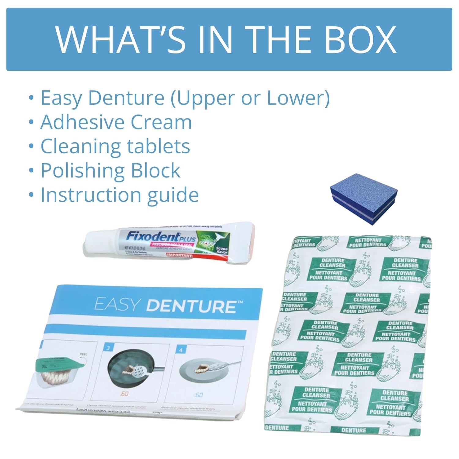 Boil-and-Bite Functional Denture, Self-fit at Home, Fully Adjustable for Narrow