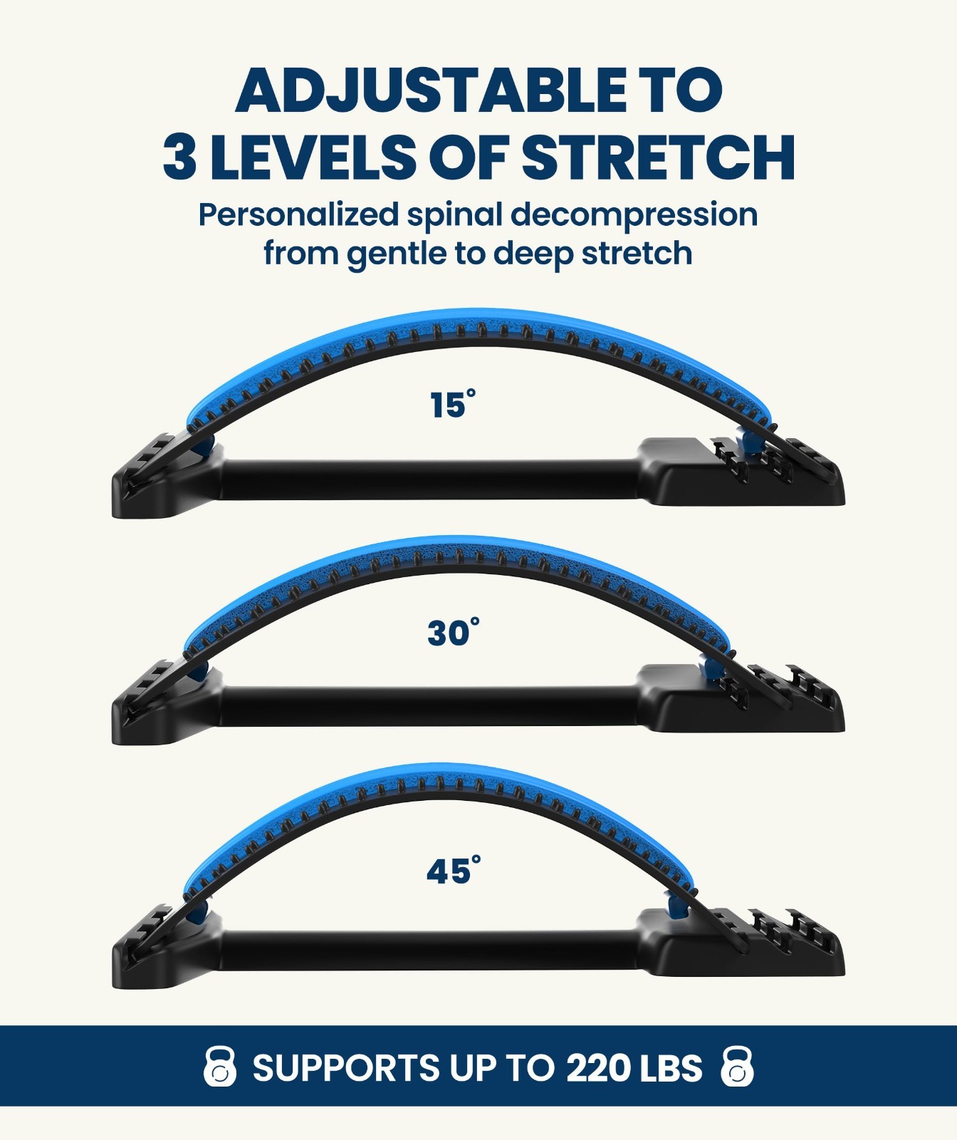 Adjustable Lumbar Support Board – Back Stretcher for Lower Pain Relief & Posture