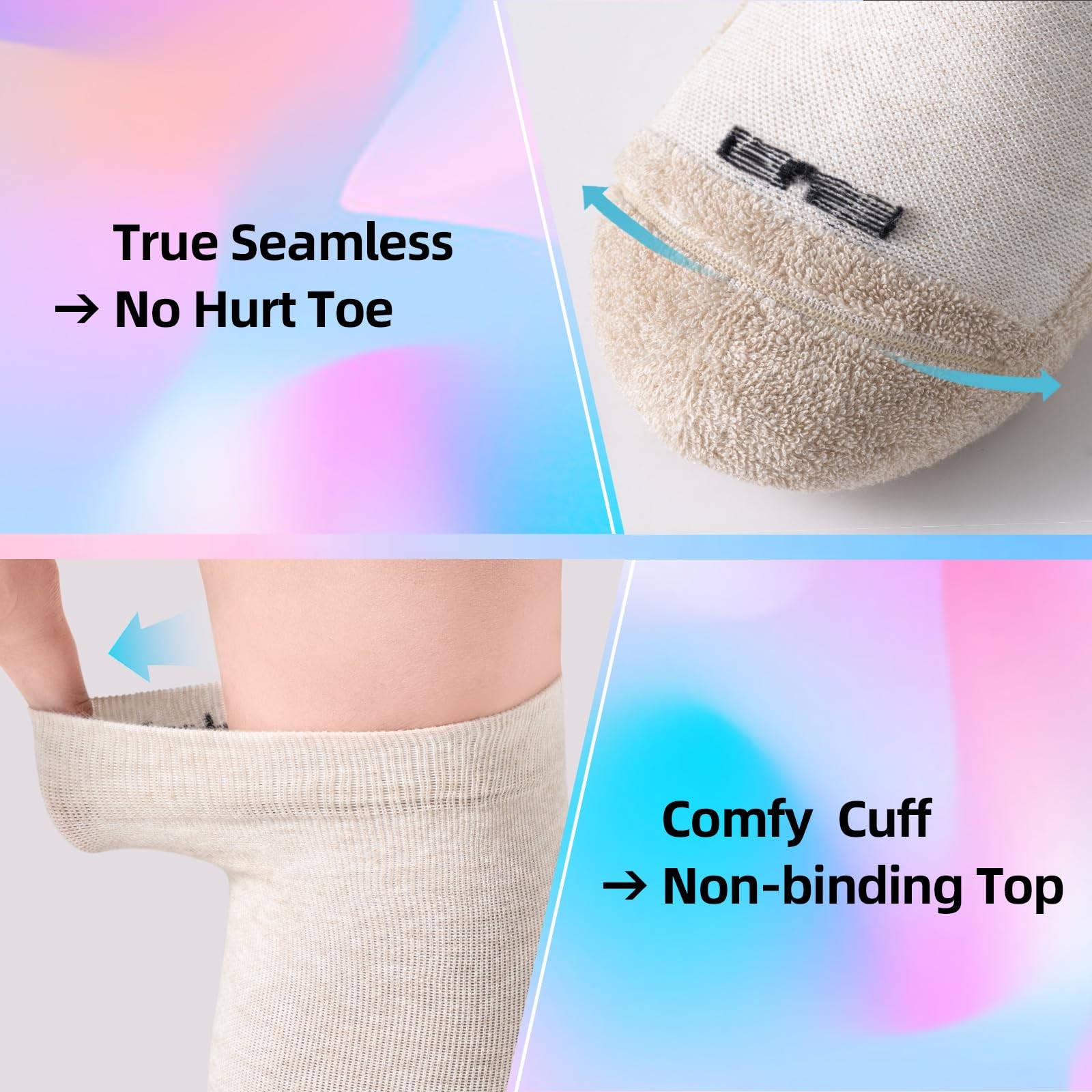 Soft Cotton Compression Socks for Women Medium-Large, 3 Pairs – Natural Land