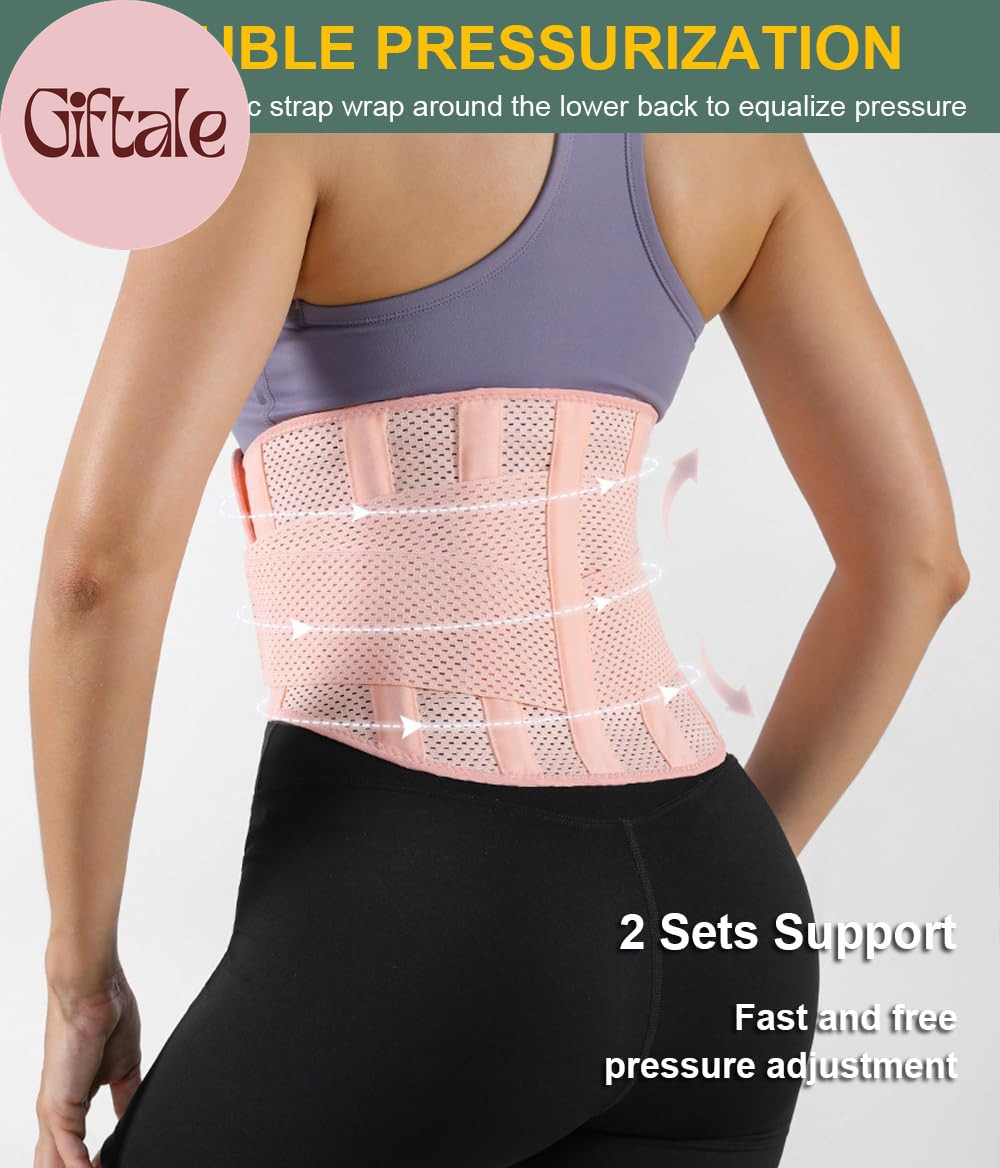 Lightweight Back Brace for Lower Back Pain Women Men, Adjustable Lumbar Support