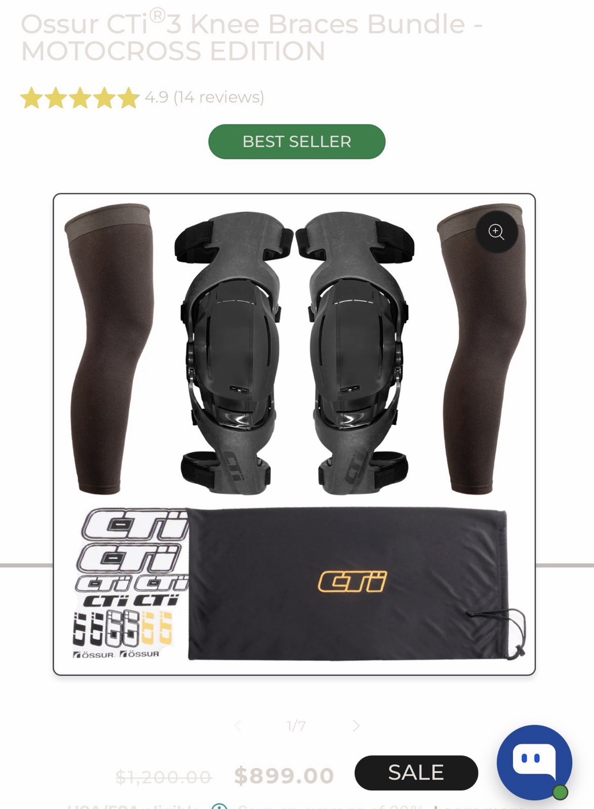 Ossur CTi3 Knee Braces Bundle – MOTOCROSS EDITION XL Band New