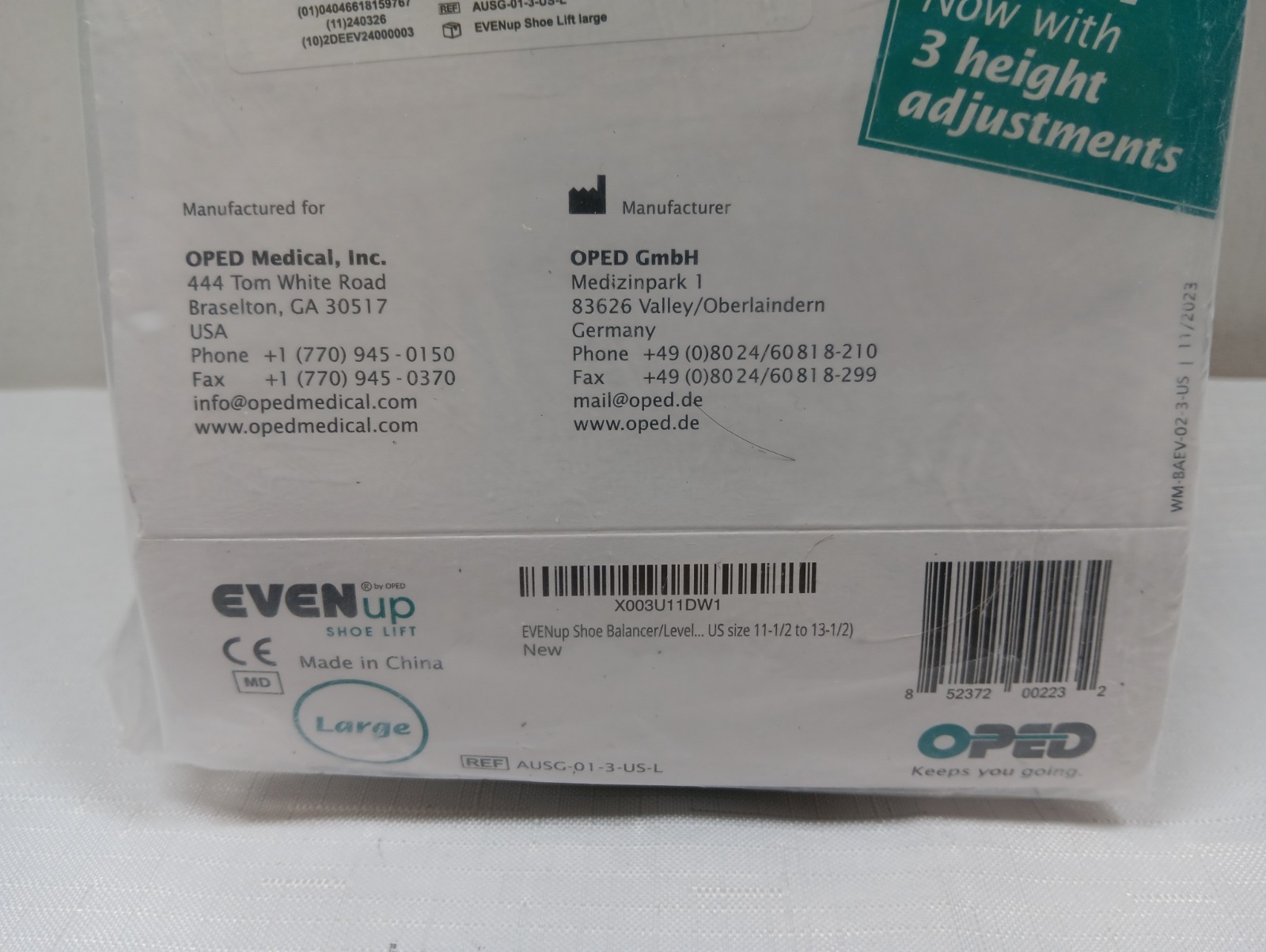 EvenUP Shoe Lift Height Balancer Size L Large Men 11-13 Women 11.5-13.5 READ