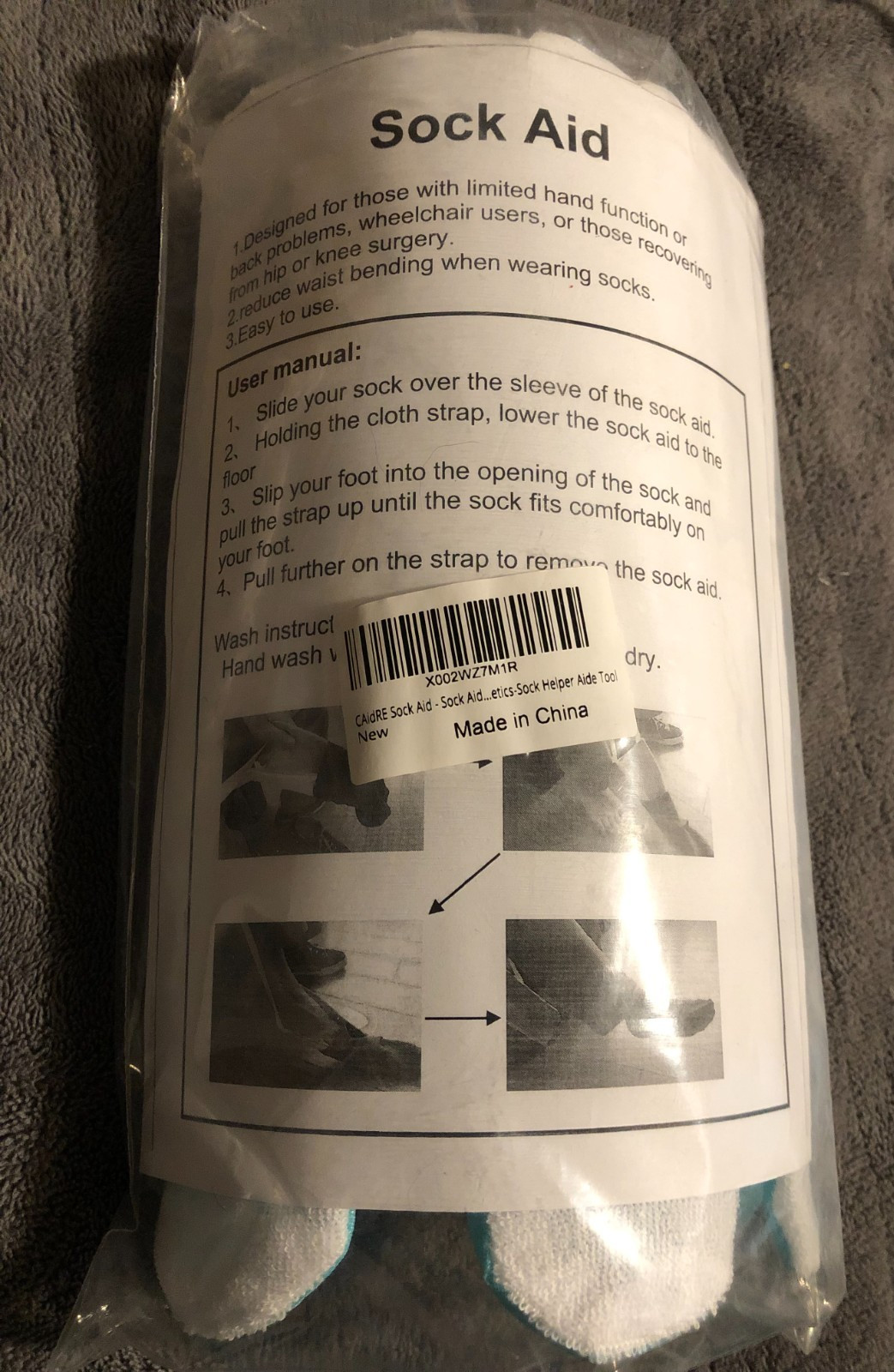 New Sock Aid Helper Easy Pull Up Assist After Surgery Back Hip Knee Problem