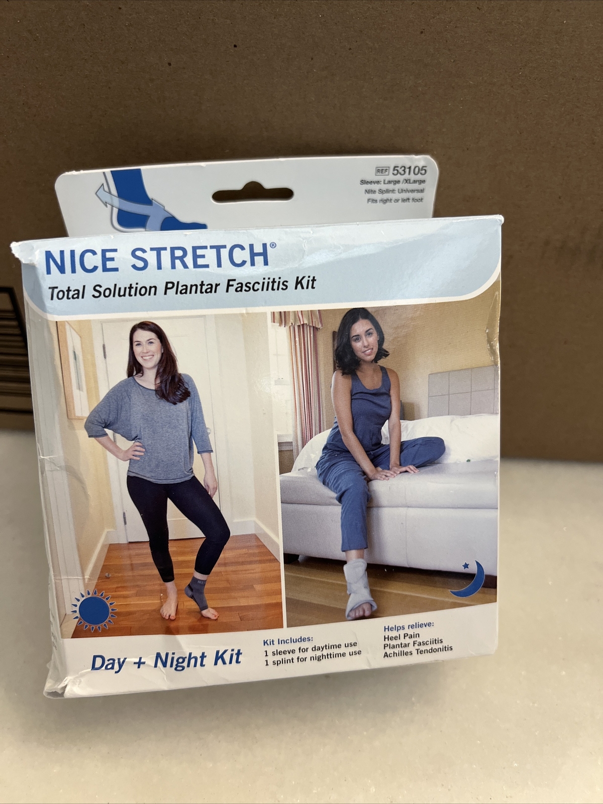 New BROWNMED 1 EA Nice Stretch Plantar Fasciitis Relief Kit L/XL 53105 Day Night