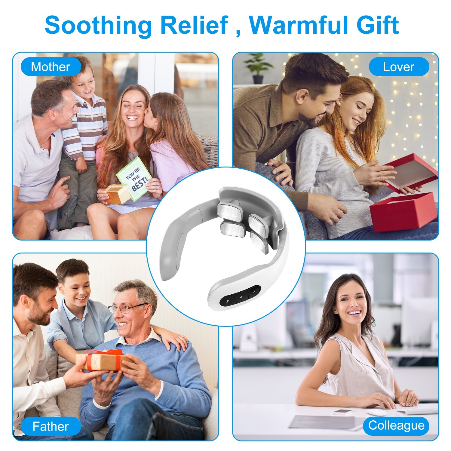 Neck Massager with Remote Electric Heated Massager for Neck Shoulder