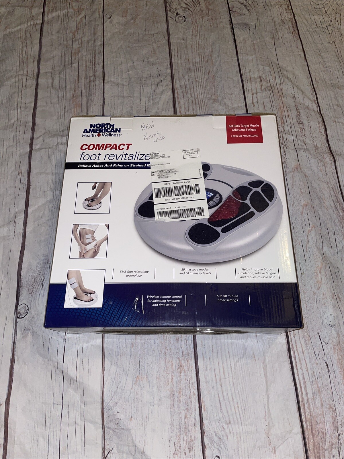 North American Health Wellness Compact Foot Revitalizer Remote Control Fast Shi