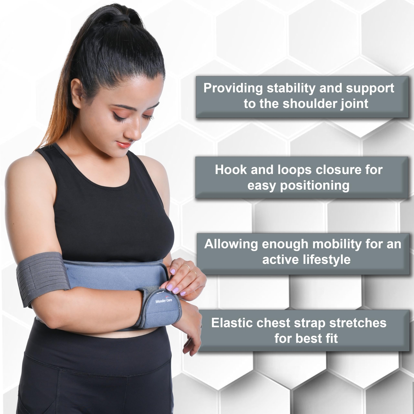 WC Shoulder Support Brace Arm Sling Immobilizer Rotator Cuff Size 3 36-40″