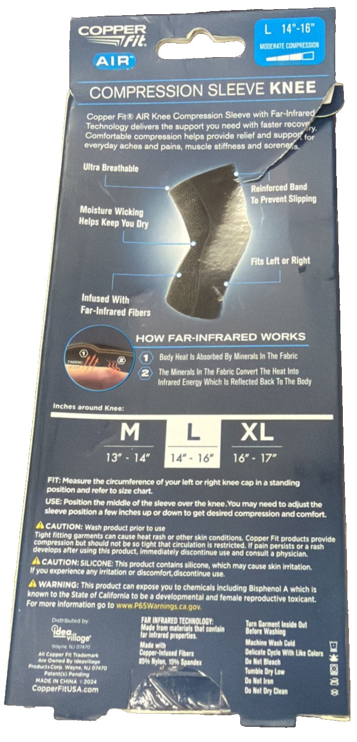 Copper Fit Air Compression Sleeve Knee Large Size With Far Infrared Technology