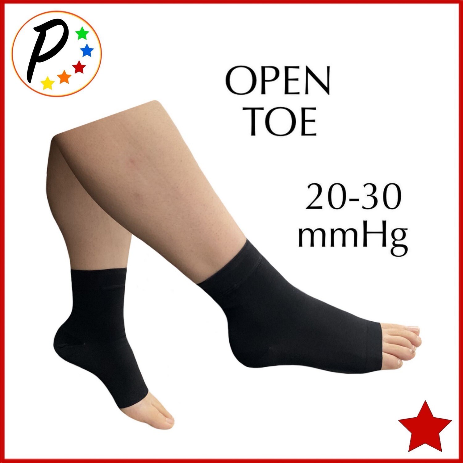 🔴 Presadee Open Toe 20-30 mmHg Firm Compression Ankle Foot Relief Sleeves Socks