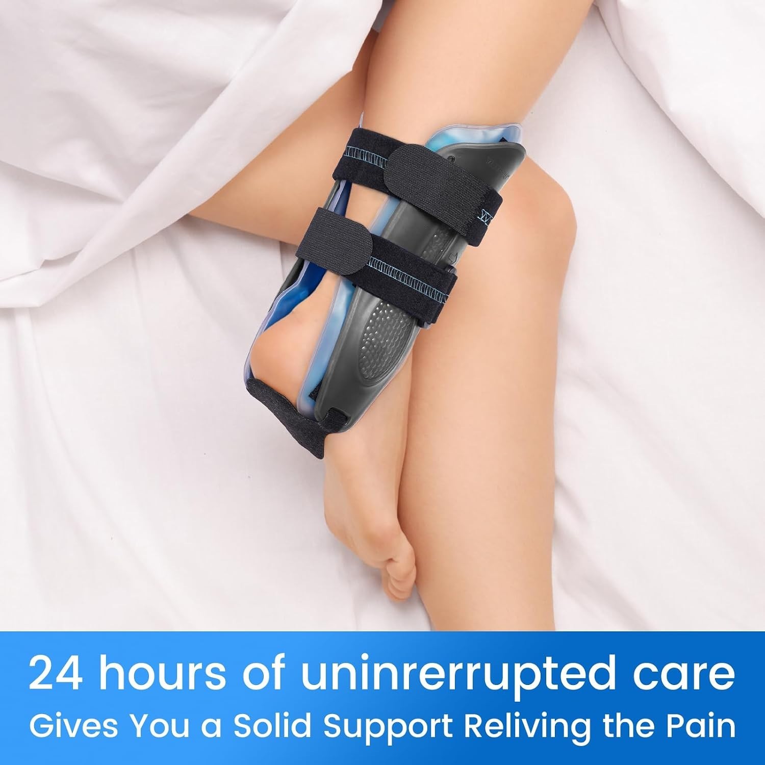 Ankle Stabilizer Brace for Sprain, Ligament Injury (Grade 1 to 2) One Size Gel