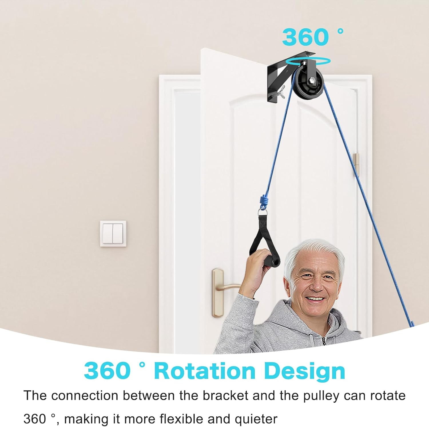Shoulder Pulley for Physical Therapy & Rehab, over the Door Pulley System with M