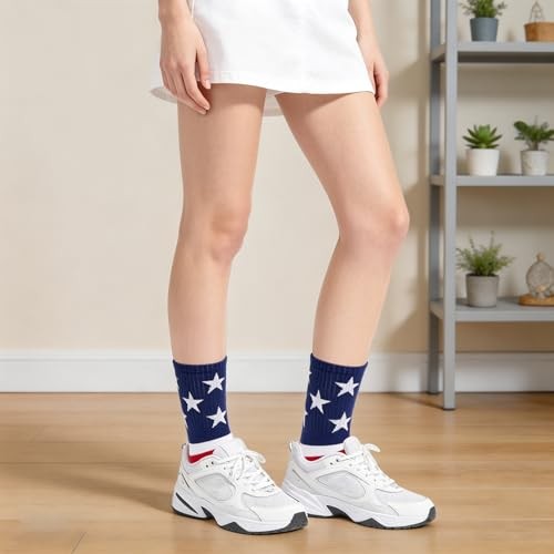 2 Pairs American Flag Socks 4th of July Sock for Men Women