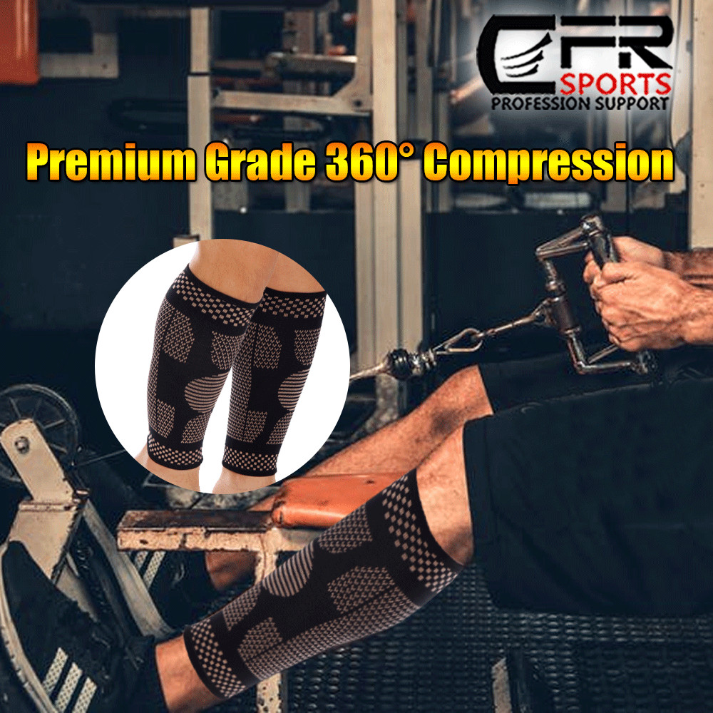 Copper Calf Support Brace Compression Sleeves Leg Pain Shin Splints Men & Women