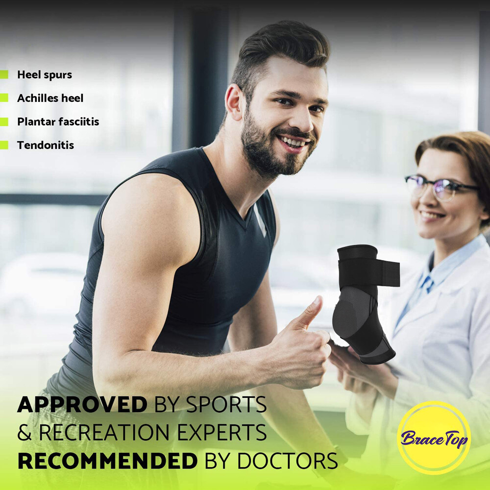 Ankle Support Brace Compression Sleeve Plantar Fasciitis Foot Pain Relief Wrap