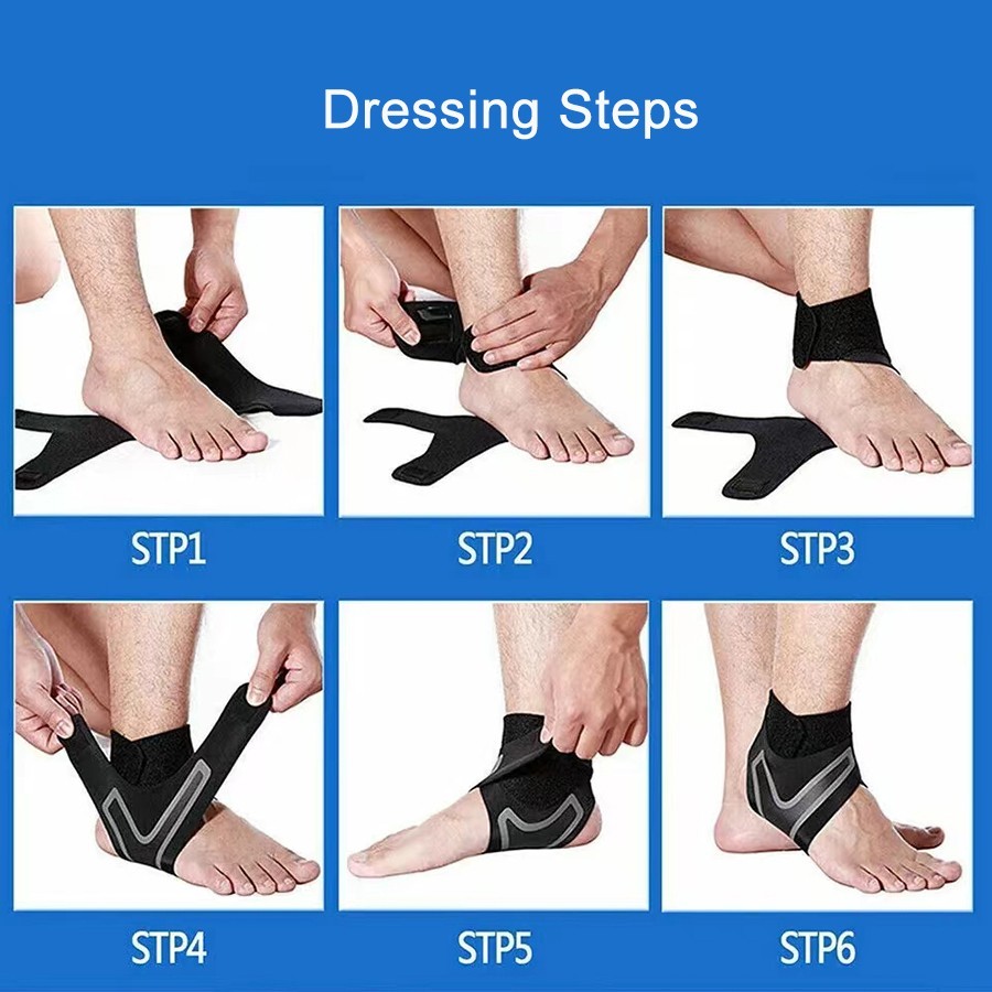 Adjustable Ankle Brace Compression Sleeve Support Sports Running Fascitis Pain