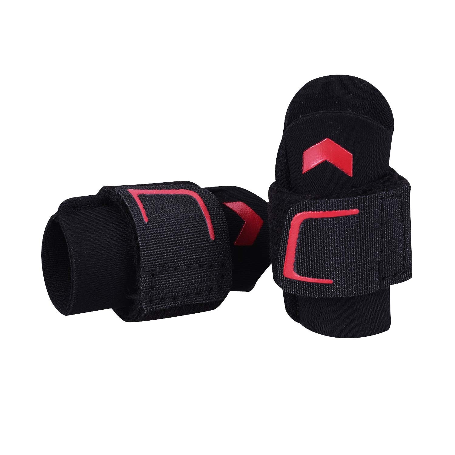 Neoprene Finger Splint Wraps Adjustable Brace M, Red & Black